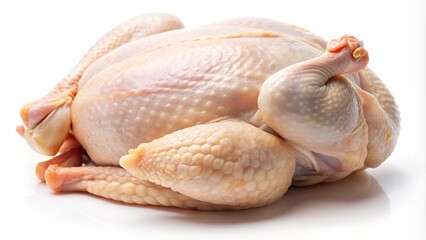 Fresh chicken raw meat isolated on white background, png
