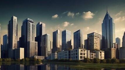 Obraz premium city skyline