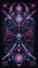 Abstract fractal background, sci-fi, alien dance, rave.