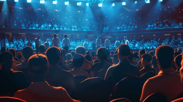 excited crowd fills grandstands deeply engaged knights boxing competition. electrifying atmosphere highlights passion sport.