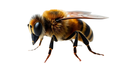 Close up, Bee transparent image. Ai generated