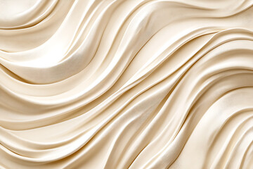 Fototapeta premium Soft Beige Satin Silk Wave Background, Perfect for Elegant Product Display and Text Overlay