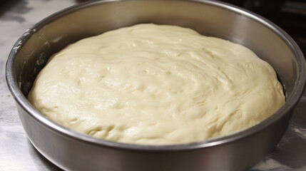 Close up on a dough in a bowl