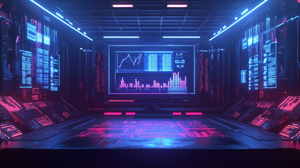 modern technology background with abstract neon glowing lights and circuit, login and password, cyber security concept Abstract ultra modern technology background, A secure login interface.