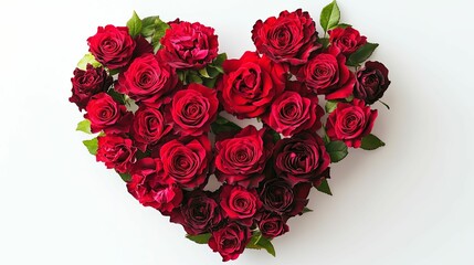 Red Roses Arranged in a Heart Shape