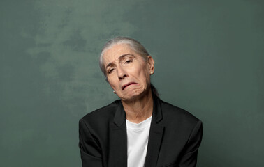  feeling sad and whiney with an unhappy look, crying with a negative and frustrated attitude