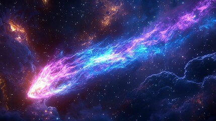 Naklejka premium Cosmic Nebulae Trail Blazing Across Starry Expanse