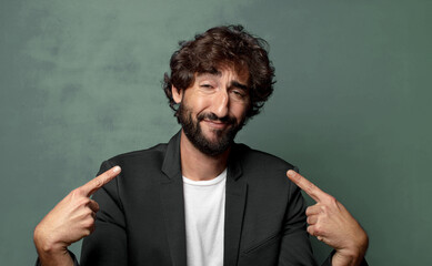  looking proud, arrogant, happy, surprised and satisfied, pointing to self, feeling like a winner
