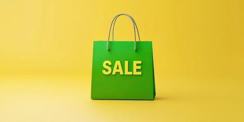 Green bag with the word Sale written on it