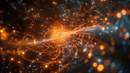 Obraz premium Abstract glowing particle swirl.