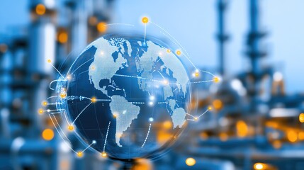 Exploring the interconnectedness of global industries through a digital world map and network visualization