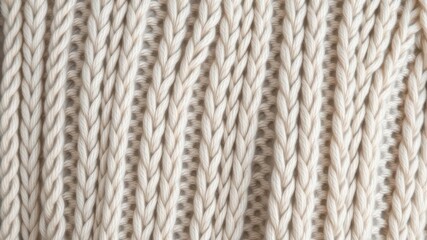 Close-up shot of a knitted wool sweater showcasing a cozy and intricate cable knit pattern, cozy, texture