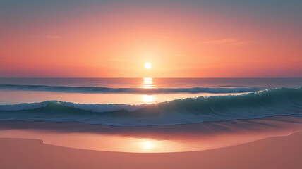 Fototapeta premium Copy space of beautiful on beach sunset backgrounds. Colorful nature sea sky.