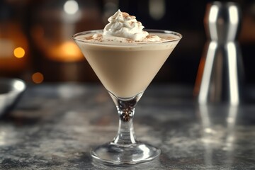 Irish Cream Mudslide Cocktail. Alcoholic Beverage with Creamy Chocolate Flavors
