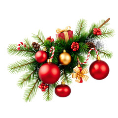 Christmas Branch with Festive Decorations &ndash; Holiday Cutout Design