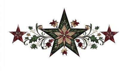 Obraz premium A decorative Christmas star border that can be used in digital designs, adding a festive touch to any project.