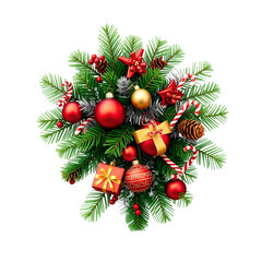 Christmas Branch with Festive Decorations &ndash; Holiday Cutout Design