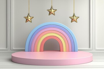 marshmallow pink pastel product podium or display rainbow girly girl advertising cloud layer set theatre vibe cutout twist sweet tooth makeup cosmetic teenager star model hanging
