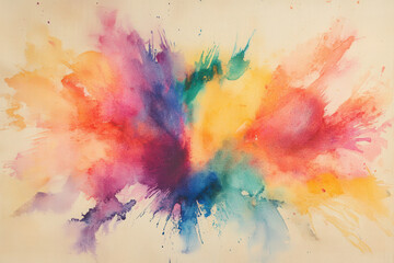 Bright Rainbow Watercolor Splash