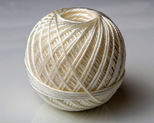 Sphere with white cotton threads