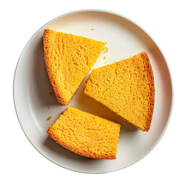 recommend clip art: Delicious cornbread slices on a plate top view clip art