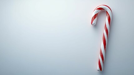A Red And White Candy Cane On A White Background
