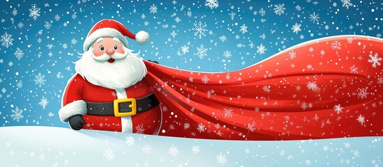 Vector banner design with close-up view of Santa Claus