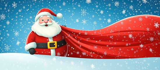 Vector banner design with close-up view of Santa Claus