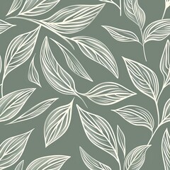 minimalistic leaf pattern in soft pastel tones adds a peaceful, nature inspired atmosphere, making it perfect for backgrounds in wellness or eco friendly designs.