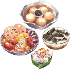 Handdrawn Sugar and tradition blended watercolor
