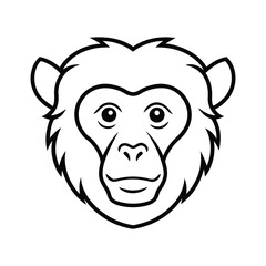 golden snub nosed monkey head silhouette., 