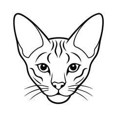 savannah cat head silhouette. 