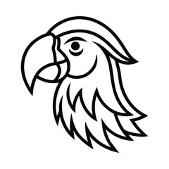 scarlet macaw head silhouette. 