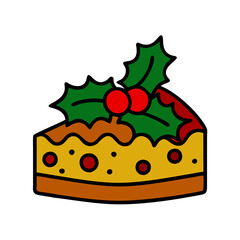 Slice of Christmas fruitcake