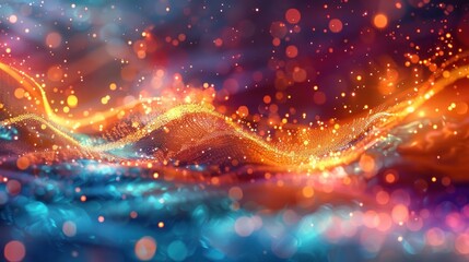 Fototapeta premium Abstract glowing wave.