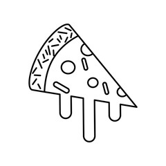 Pizza icon. flat style pictogram for ui or ux mobile app, design sign logo symbol vector illustration, isolated on white editable