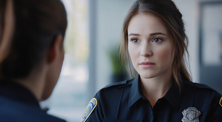 Officer talks case with peer