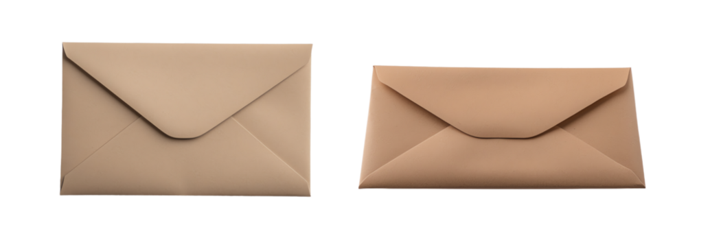 Minimalist envelopes for creative use. transparent background