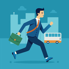 A busy Office man is going to his office vector design