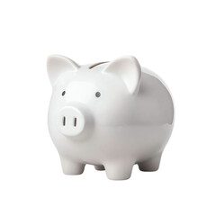 Obraz premium White piggy bank for saving money. transparent background
