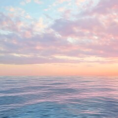 Obraz premium Beautiful pastel sunset over calm ocean waters creating a serene and tranquil atmosphere