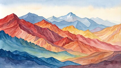 Watercolor Mountain Landscape, Abstract Art, Watercolor Painting, Mountain Range, Landscape Art, Mountain Art