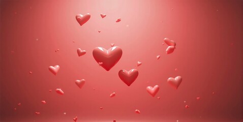 Hearts float through the air, dancing joyfully on the breeze, spreading love and warmth