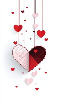 Happy Valentine's Day with a creative heart composition, designed as a vector illustration