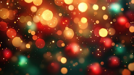 A vibrant and festive background featuring bright bokeh lights