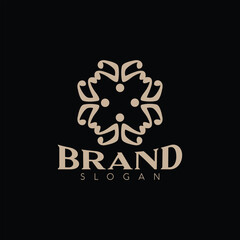 letter H ornament logo design