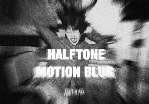 Halftone Motion Blur Photo Effect