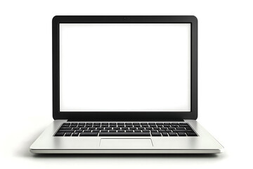 Realistic Laptop Mockup with Blank Screen for Design Presentation on White Background 