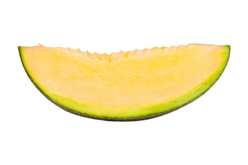 A slice of ripe melon isolated transparent
