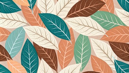 Abstract Overlapping Leaf Pattern, digital art, foliage, leaf art